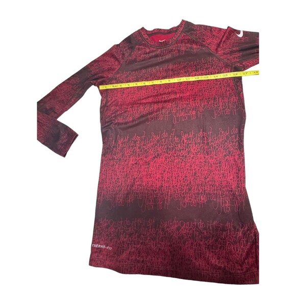 Nike Therma-Fit Top Women's‎ Size Small Red Just Do It Graphic Shirt Thumbholes - Picture 8 of 12